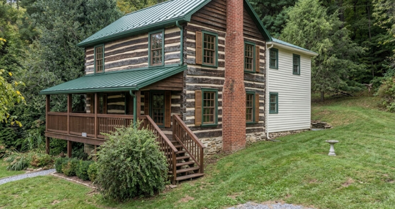 IMAGINE – AI Decorated Gallery: South Mountain Log House c.1850