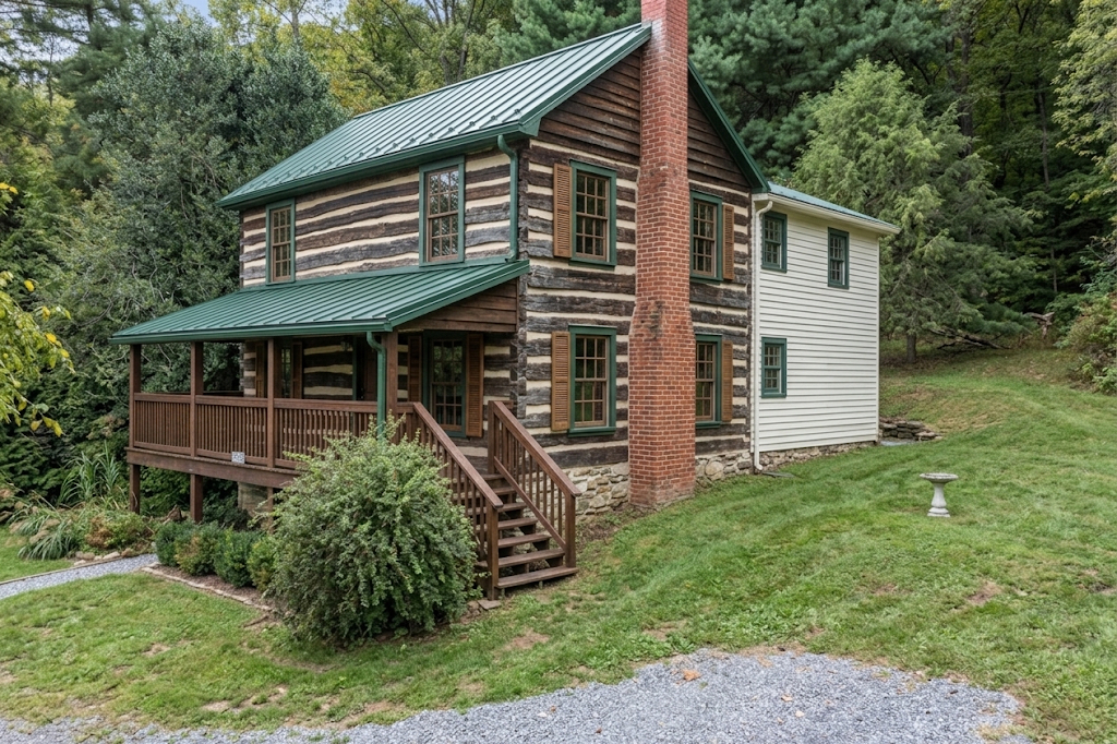 IMAGINE – AI Decorated Gallery: South Mountain Log House c.1850